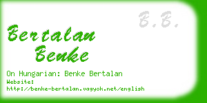 bertalan benke business card